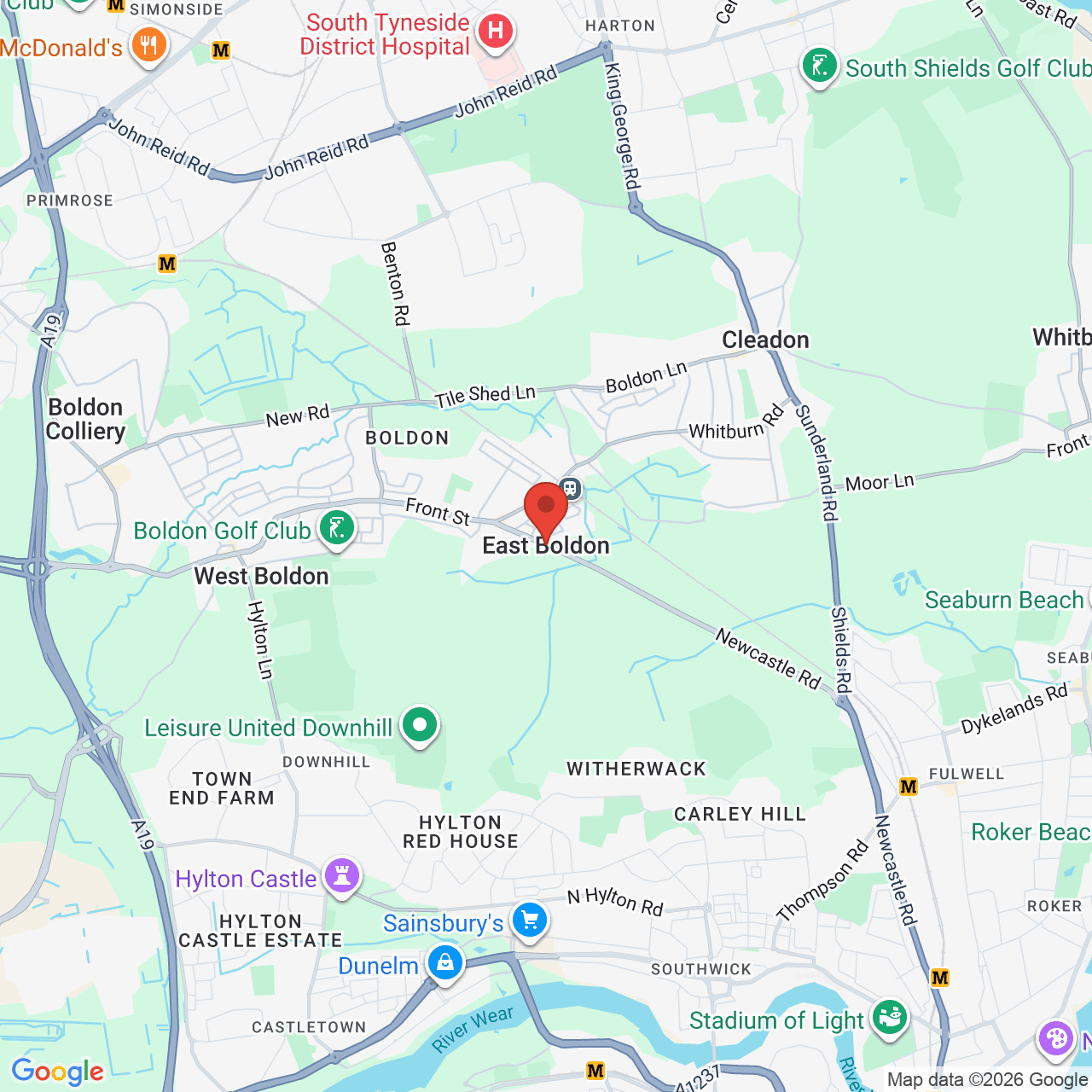 Map showing location of Unit 4, Boldon Leisure Park, Abingdon Way, East Boldon, United Kingdom, NE35 9PB
