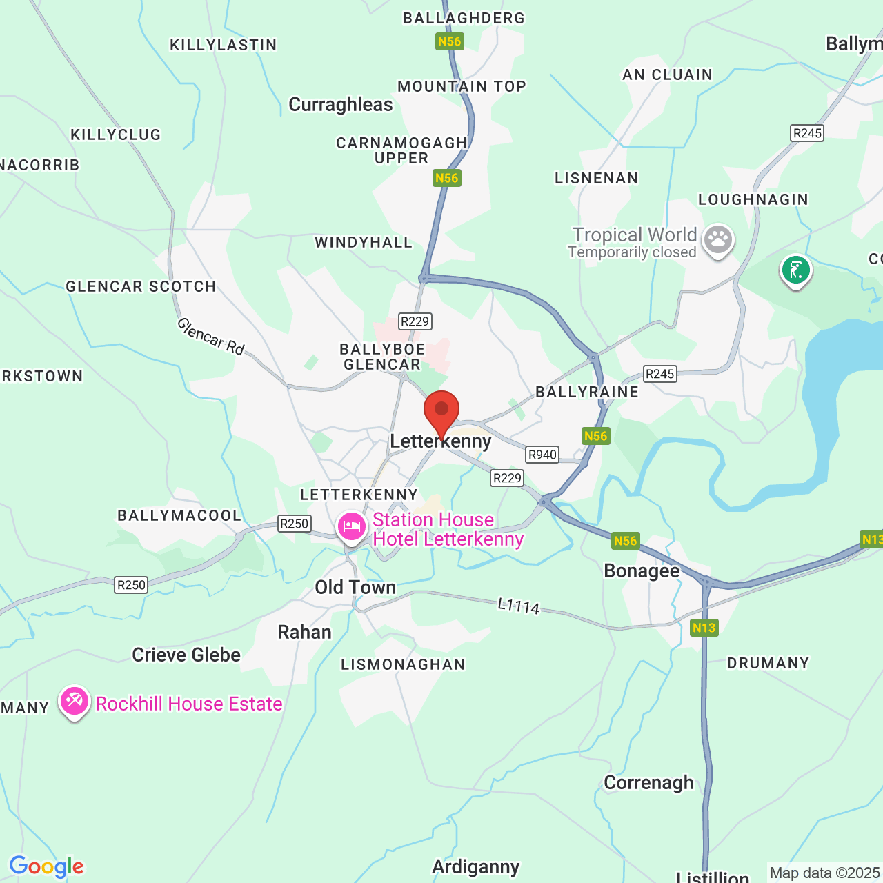 Map showing location of 8, Port Road, Letterkenny, Ireland