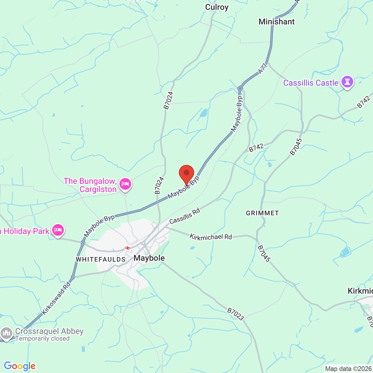 Map showing location of Ayrshhire, United Kingdom, KA