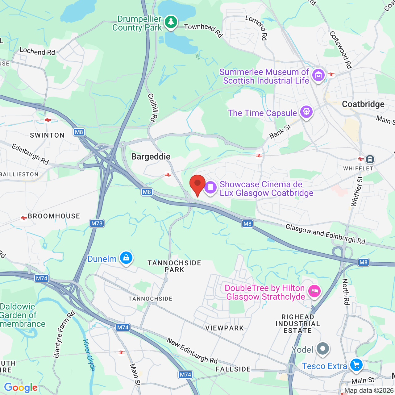 Map showing location of Bargeddie, United Kingdom, G69 7TX