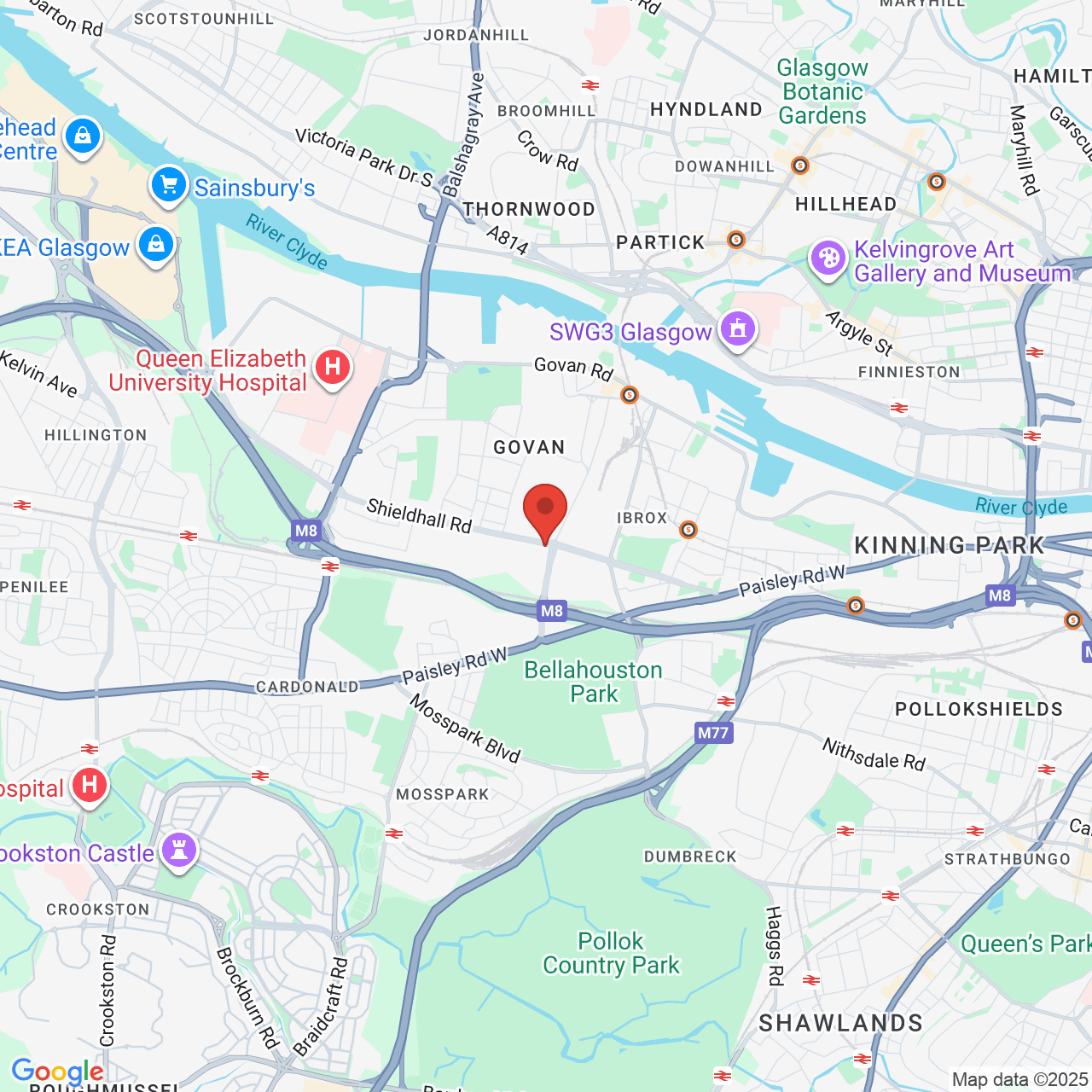 Map showing location of 382, Helen Street, Govan, United Kingdom, G51 3RN