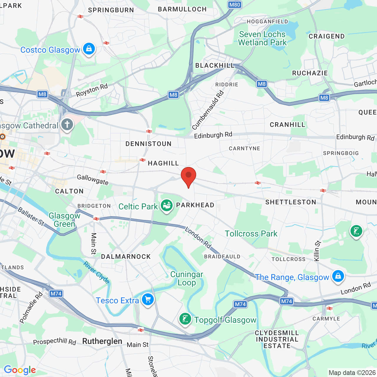 Map showing location of 1179, Gallowgate, Glasgow, United Kingdom, G31 4EB