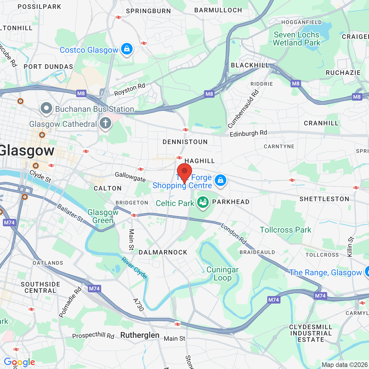 Map showing location of 981, Gallowgate, Glasgow, United Kingdom, G31 4BW
