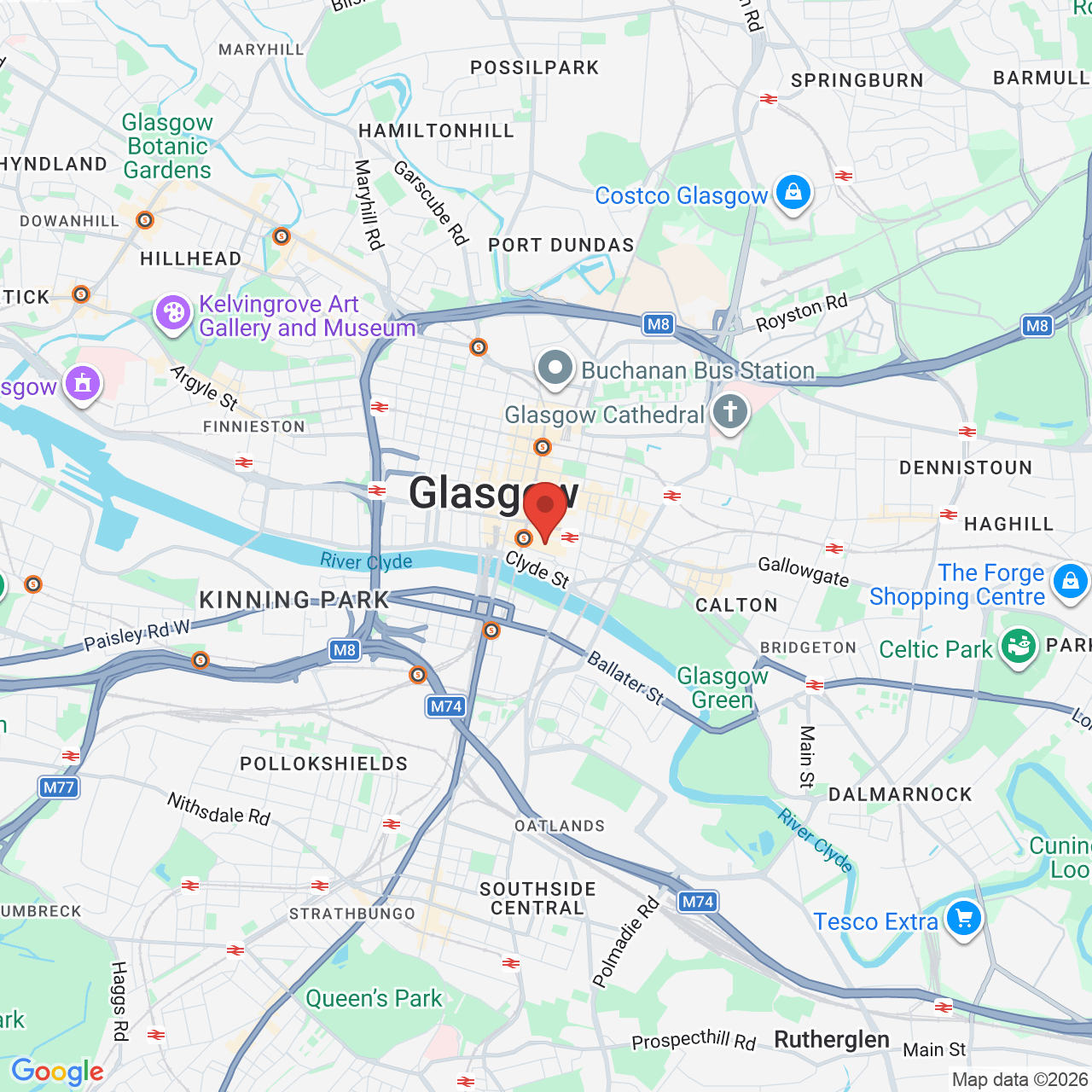 Map showing location of Upper Mall, St. Enoch Shopping Centre, 55 St Enoch Sq, Glasgow, United Kingdom, G1 4BW