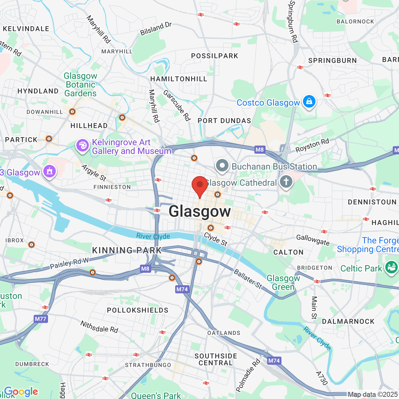 Map showing location of Glasgow ML1, Glasgow, United Kingdom, ML1