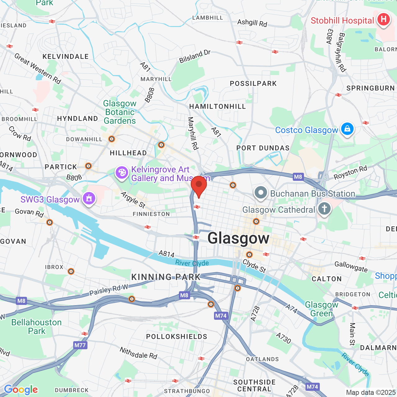 Map showing location of 437, Sauchiehall Street, Glasgow, United Kingdom, G2 3LG