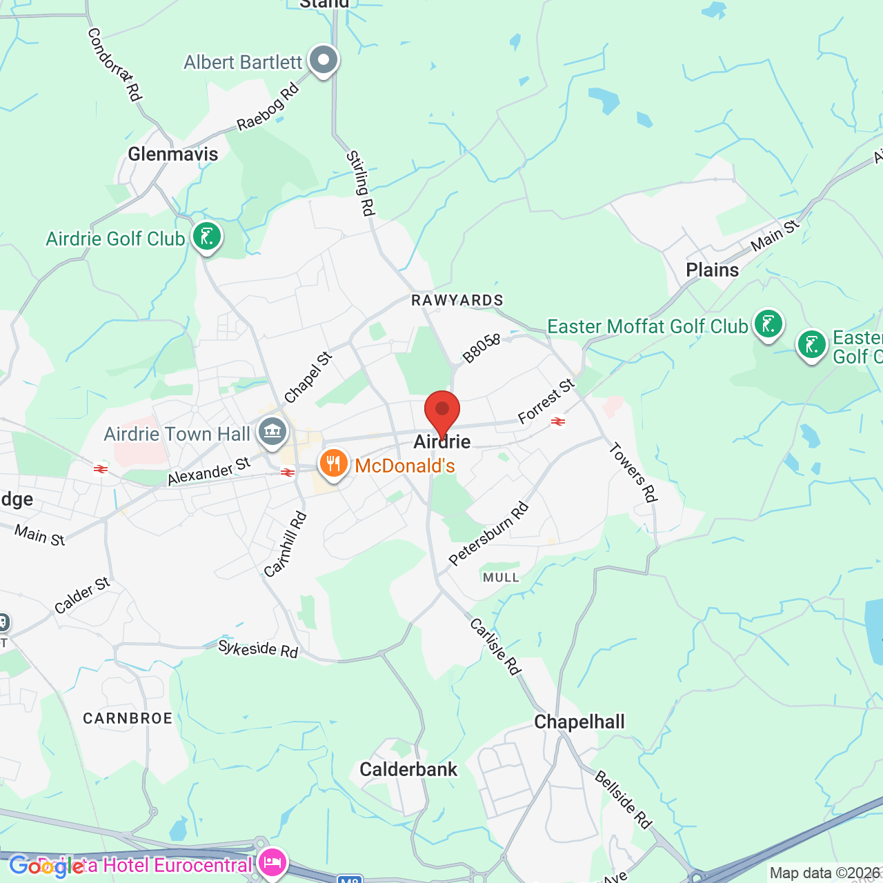 Map showing location of 86 Carlisle Road, Airdrie, United Kingdom, ML6 8AG
