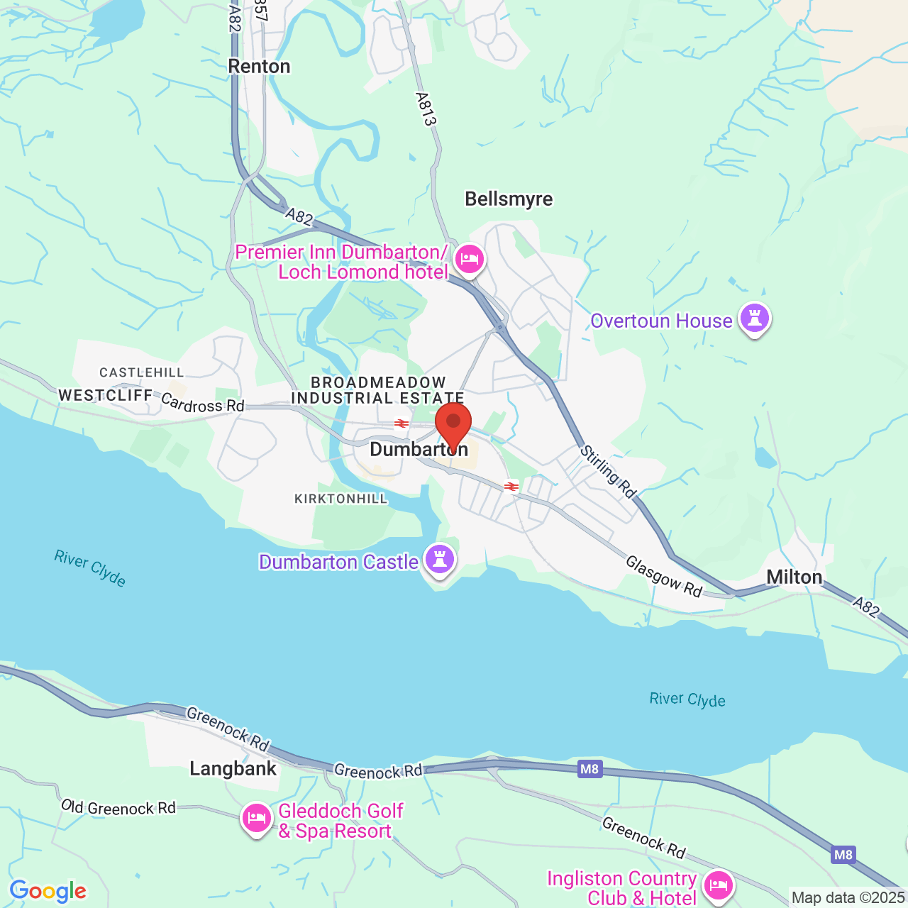 Map showing location of 19, Glasgow Road, Dumbarton, United Kingdom, G82 1RB