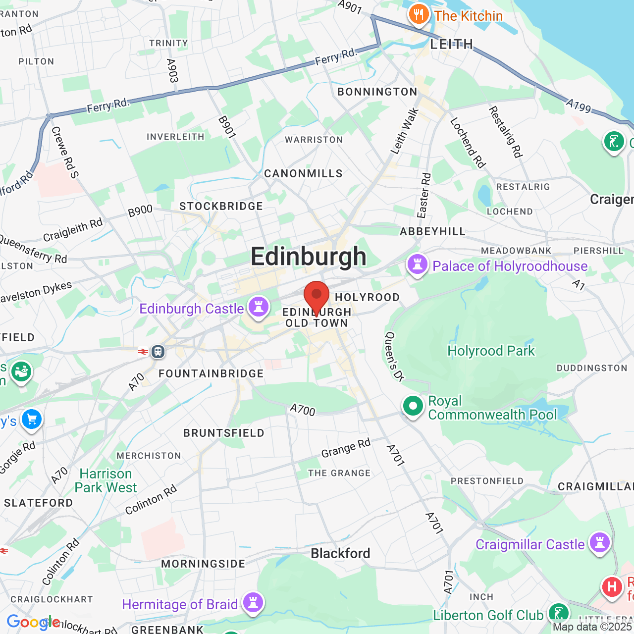 Map showing location of Edinburgh EH1, Edinburgh, United Kingdom, EH1