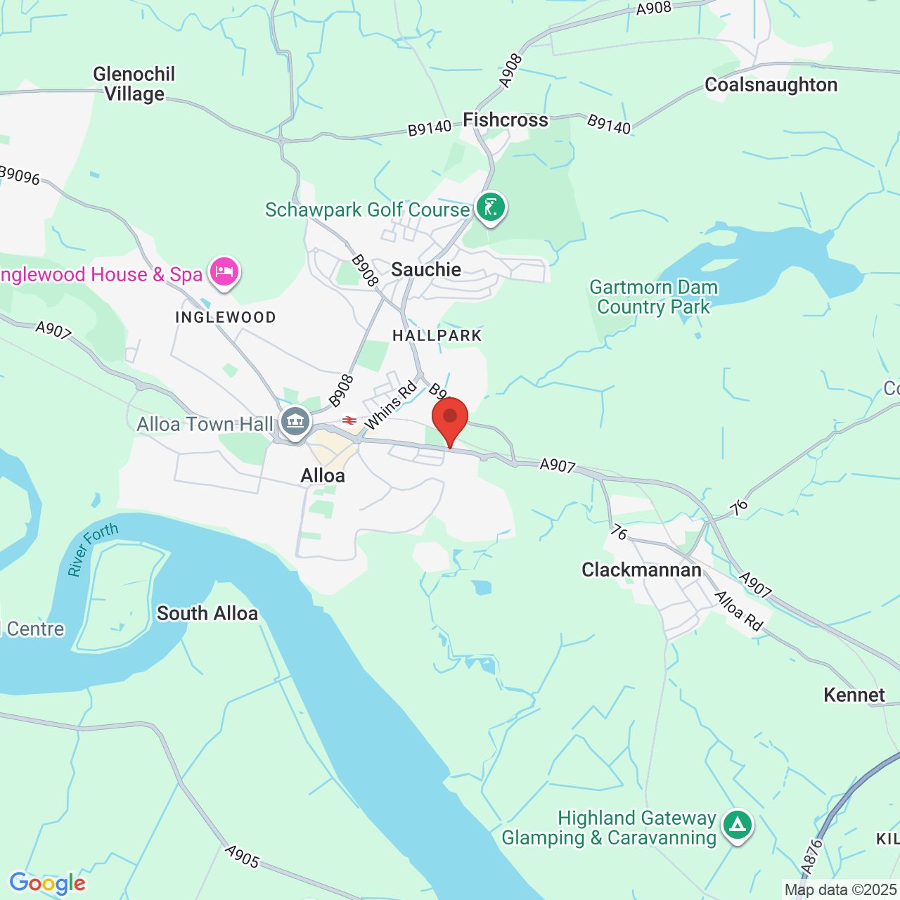 Map showing location of Clackmannan Road, Alloa, United Kingdom, FK10 1RP