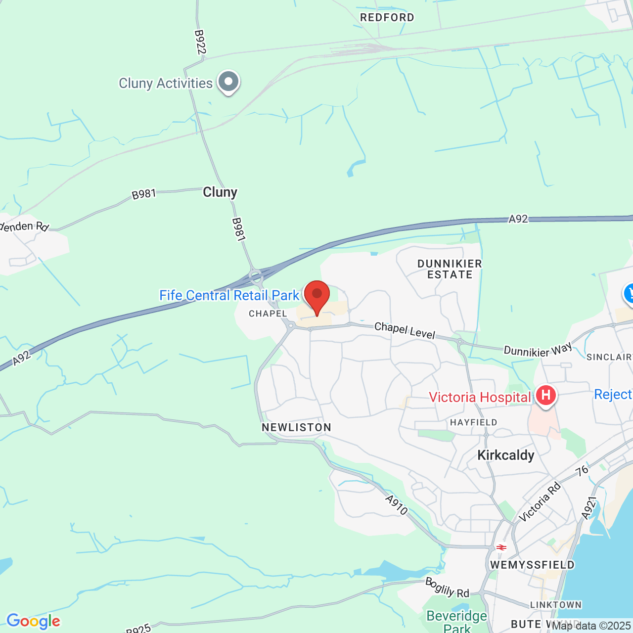 Map showing location of 17, Chapel Park, Kirkcaldy, United Kingdom, KY2 6QL