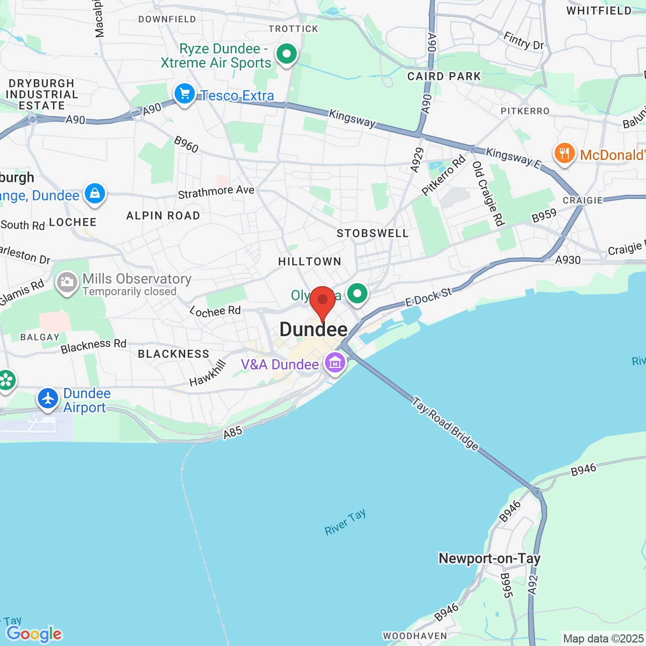 Map showing location of 32, Murraygate, Dundee, United Kingdom, DD1 2AZ